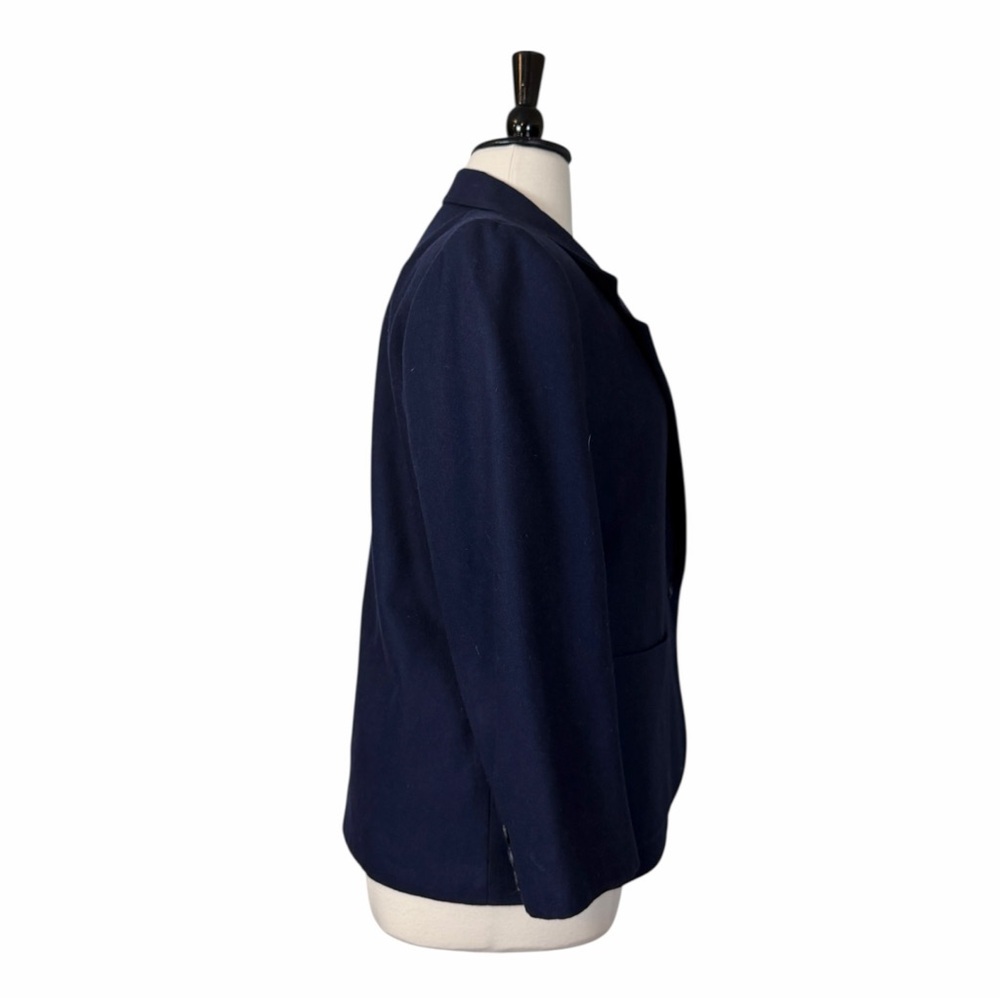 Vintage Accent Navy Wool Blazer Women’s Size 14 Made USA ILGWU Tailored Jacket - Picture 4 of 12